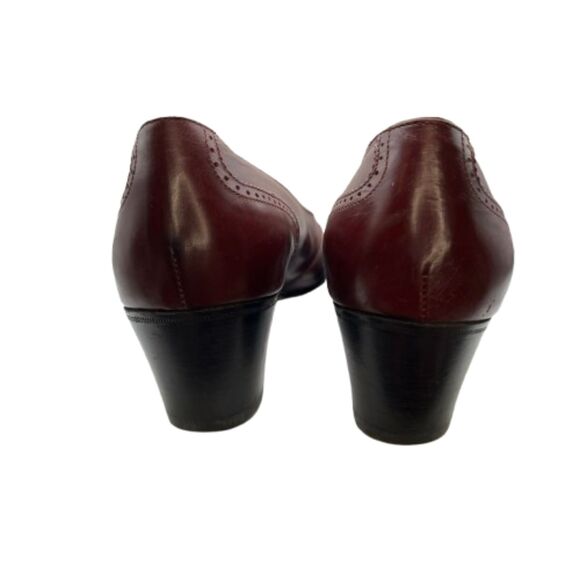 Vintage Salvatore Ferragamo Burgundy Western Leather Pumps Size 10B - Picture 8 of 8